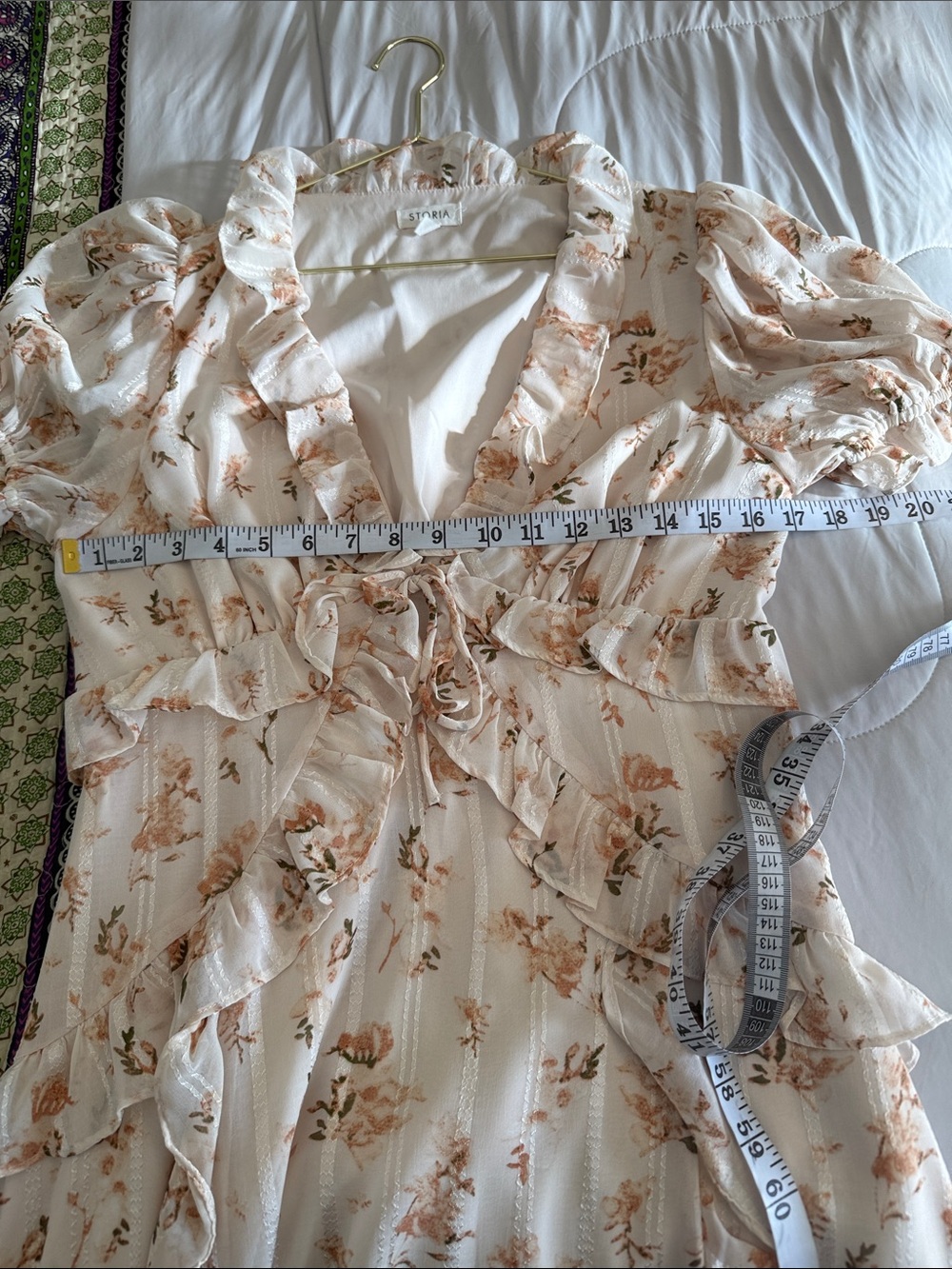 Storia Cream Floral Babydoll Midi Dress - Picture 5 of 8